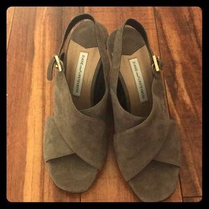 Diane vonFurstenberg suede and cork wedge